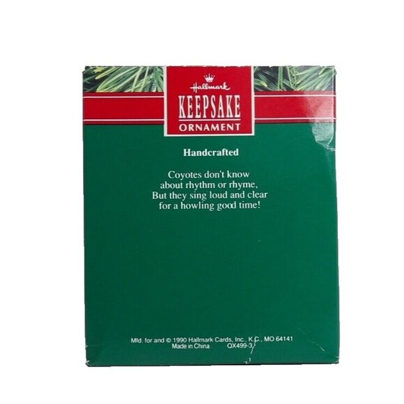 Hallmark Keepsake Christmas Tree Ornament Coyote Carols 1990 Vintage Singing - Picture 12 of 15